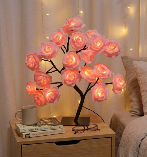 24 LED Rose Tree Lights – USB Fairy Flower Table Lamp
